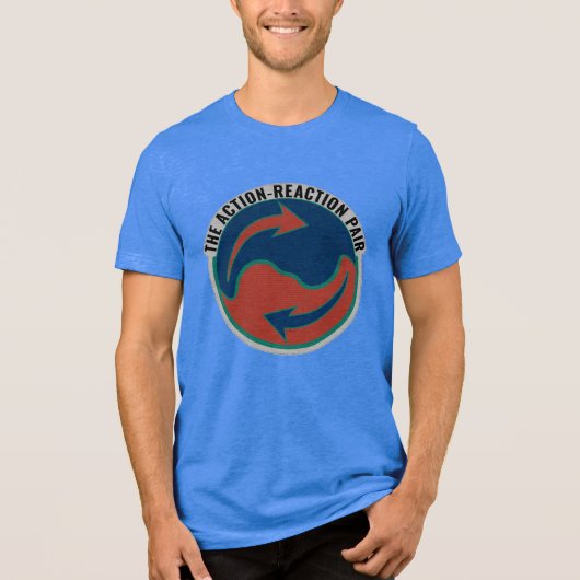 Actie-Reactie Paar, Grappig Fysica Cadeau Tri-Blend Shirt (Voorkant)