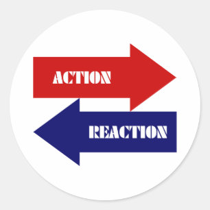 Actie-reactie Ronde Sticker