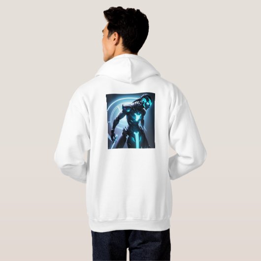 Actie SciFi Avatar Hoodie met Neon Light Effect (Achterkant volledig)