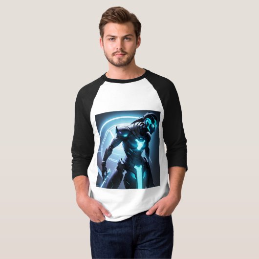 Actie SciFi Avatar T-shirt met neon effect (Voorkant volledig)
