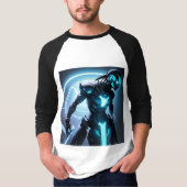 Actie SciFi Avatar T-shirt met neon effect (Voorkant)