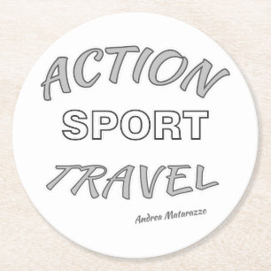 Actie Sport Reizen Ronde Kartonnen Onderzetter