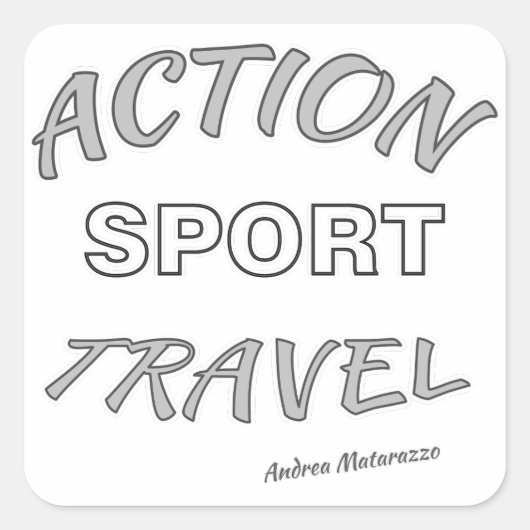 Actie Sport Reizen Vierkante Sticker (Voorkant)