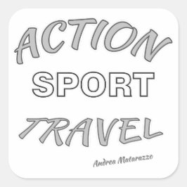 Actie Sport Reizen Vierkante Sticker