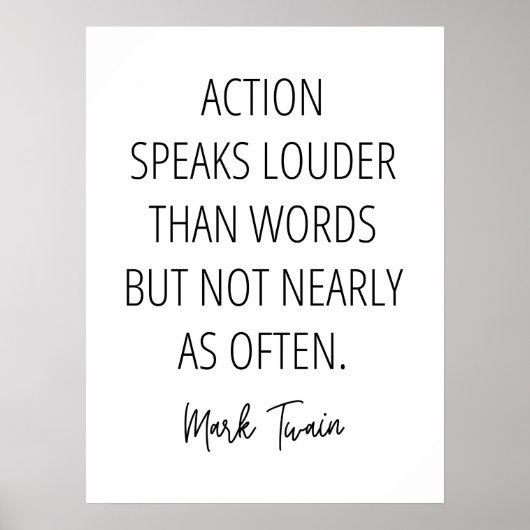 Actie spreekt luider dan woorden, maar... poster (Voorkant)