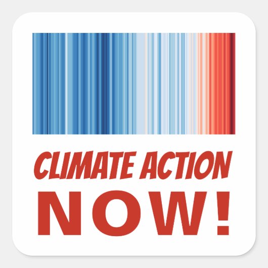 Actie tegen klimaatverandering nu! Strepen voor op Vierkante Sticker (Voorkant)