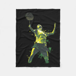 Actie-verpakt Vrouw Spelen Badminton Fleece Deken