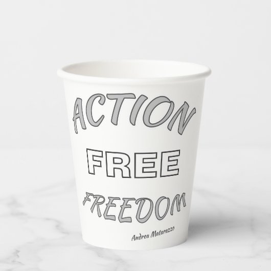 Actie Vrije Vrijheid Papieren Bekers (Voorkant)