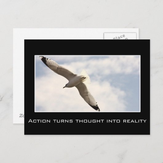 Actie wordt in werkelijkheid beschouwd briefkaart (Voorkant / Achterkant)
