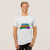 Actie zorgt voor succes. Tri-Blend shirt (Voorkant volledig)