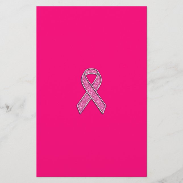 Actief chroom glitter Style Roze lintbewustzijn (Voorkant)