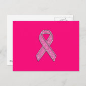 Actief chroom glitter Style Roze lintbewustzijn Briefkaart (Voorkant / Achterkant)