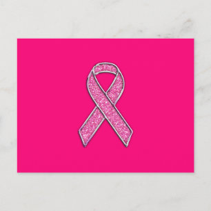 Actief chroom glitter Style Roze lintbewustzijn Briefkaart