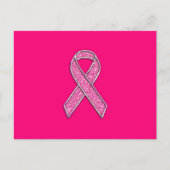 Actief chroom glitter Style Roze lintbewustzijn Briefkaart (Voorkant)