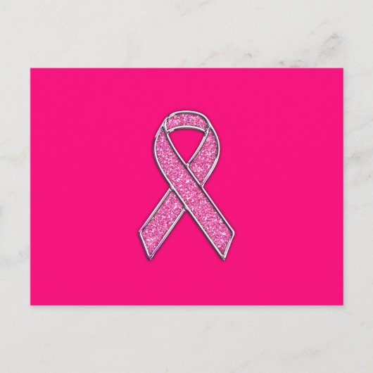 Actief chroom glitter Style Roze lintbewustzijn Briefkaart (Voorkant)