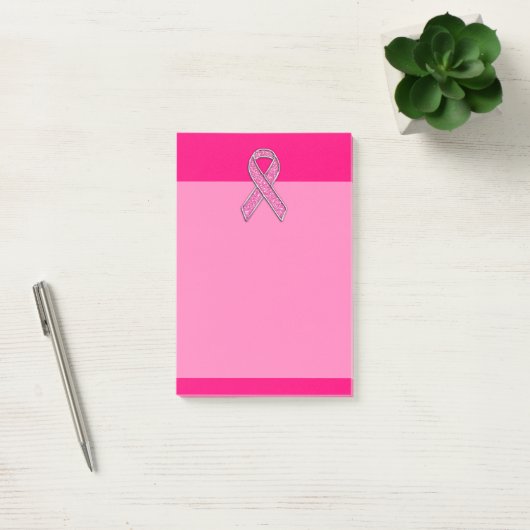 Actief chroom glitter Style Roze lintbewustzijn Post-it® Notes (Kantoor)