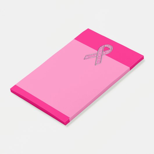 Actief chroom glitter Style Roze lintbewustzijn Post-it® Notes (Schuin)