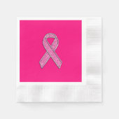 Actief chroom glitter Style Roze lintbewustzijn Servetten (Voorkant)