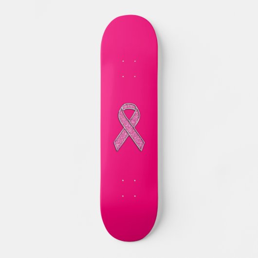 Actief chroom glitter Style Roze lintbewustzijn Skateboard (Voorkant)