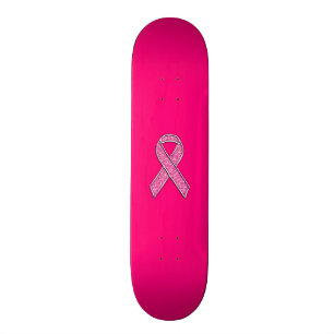 Actief chroom glitter Style Roze lintbewustzijn Skateboard