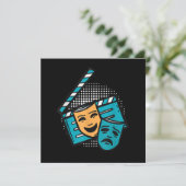 Actief Clapperboard Theater Mask Theater Actor Bedankkaart (Staand voorkant)