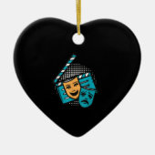 Actief Clapperboard Theater Mask Theater Actor Keramisch Ornament (Voorkant)