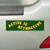 Actief Is Aantrekkelijk Donkere Bumpersticker (Op auto)