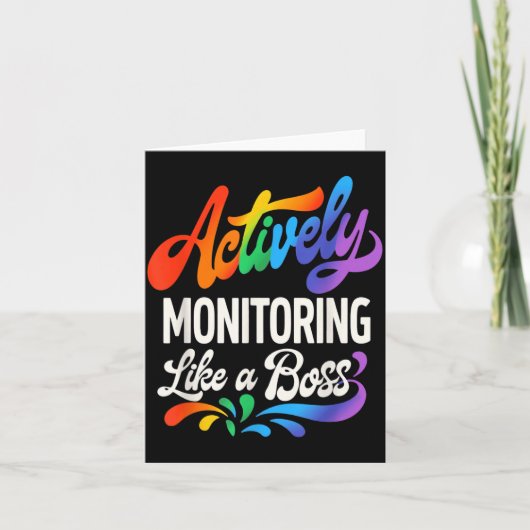 Actief monitoren als een baas Funny Testing Day Kaart (Voorkant)