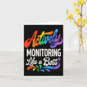 Actief monitoren als een baas Funny Testing Day Kaart (Gele Bloem)