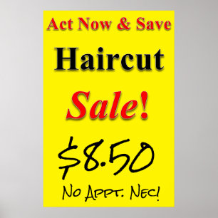 Actief nu en sparen Haircut Poster Beauty Salon