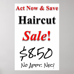 Actief nu en sparen Haircut Poster Beauty Salon