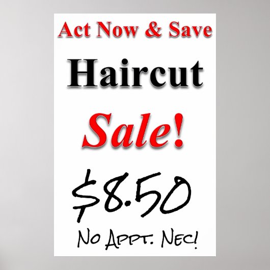 Actief nu en sparen Haircut Poster Beauty Salon (Voorkant)