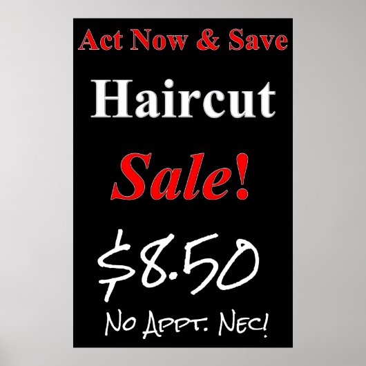 Actief nu en sparen Haircut Poster Beauty Salon (Voorkant)