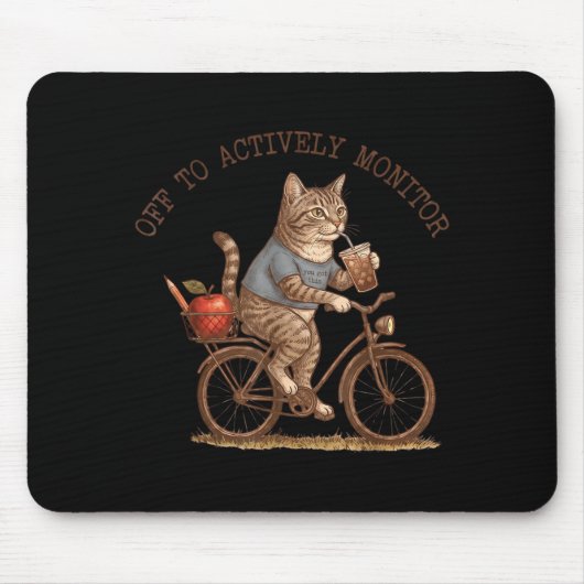 Actief op de grappige kattentestdag letten muismat (Voorkant)