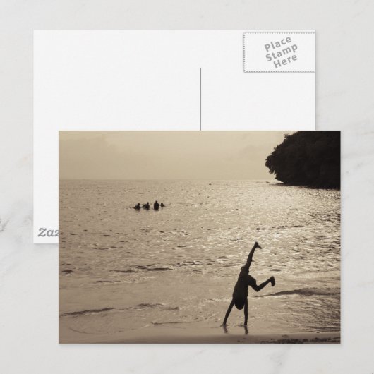 actief silhouet briefkaart (Voorkant / Achterkant)