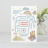 Actief spelen Verjaardagstocht, Ballonnen en Kaste Kaart (Staand voorkant)