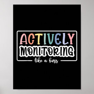 Actief toezicht als een boss Funny Teacher Test Poster