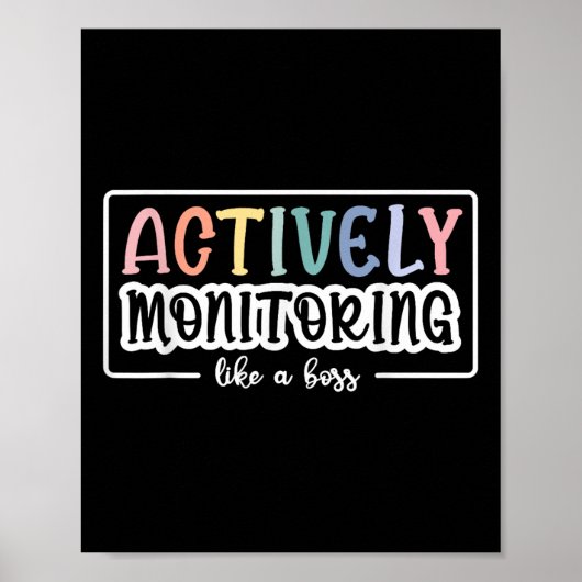 Actief toezicht als een boss Funny Teacher Test Poster (Voorkant)