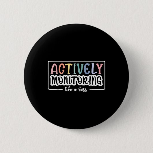 Actief toezicht als een boss Funny Teacher Test Ronde Button 5,7 Cm (Voorkant)