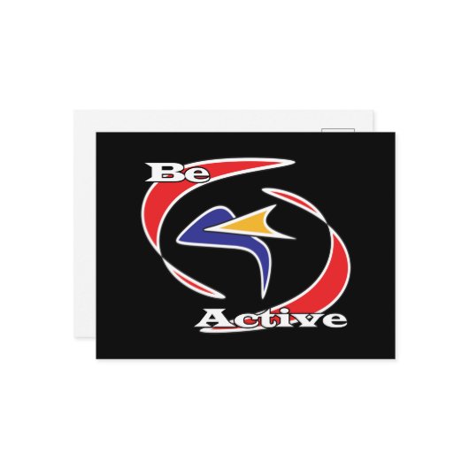 Actief zijn briefkaart (Voorkant / Achterkant in situ)