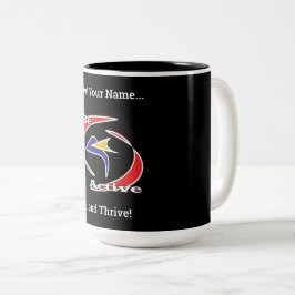 Actief zijn en gedijen  tweekleurige koffiemok