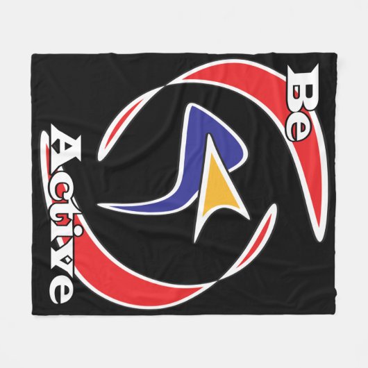 Actief zijn fleece deken (Voorkant (Horizontaal))