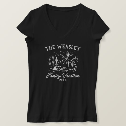 actieradius van de Camping Family Vacking T-Shirt (Design voorkant)