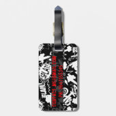 Acties in het stripboek bagagelabel (Achterkant verticaal)