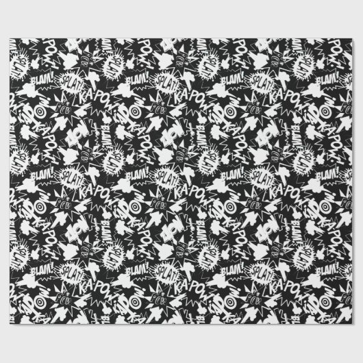 Acties in het stripboek cadeaupapier (Vlak)