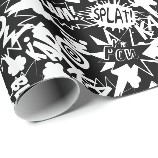 Acties in het stripboek cadeaupapier (Rol Hoek)