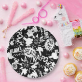 Acties in het stripboek papieren bordje (Feest)