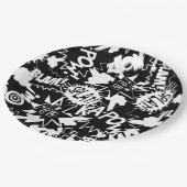 Acties in het stripboek papieren bordje (Gekanteld)