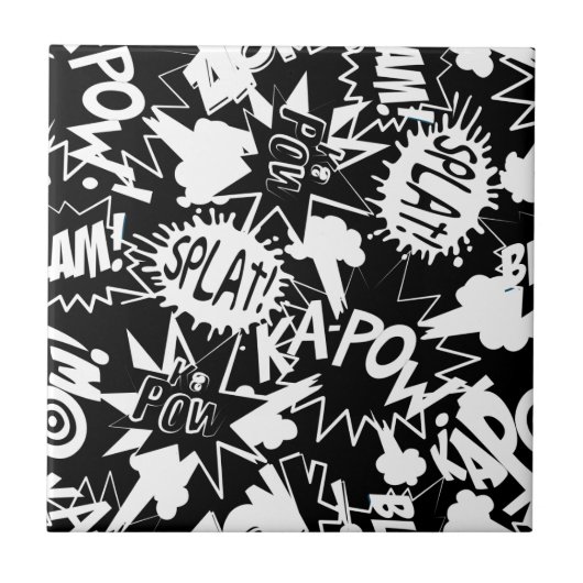 Acties in het stripboek tegeltje (Voorkant)