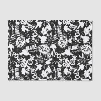 Acties in het stripboek tissuepapier